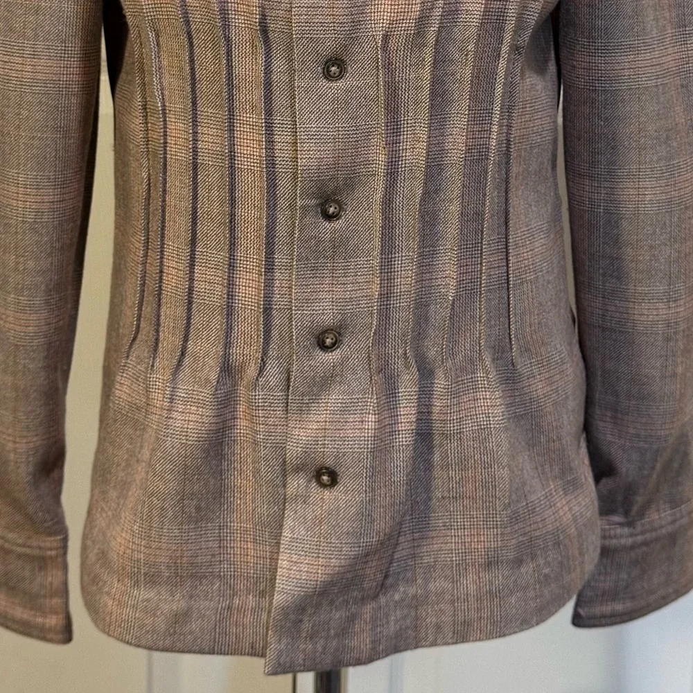 Free People plaid jacket pleated